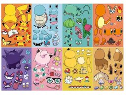 Wyklejanka manualna dla dzieci Pokemon Naklejka Naklejki 8 szt