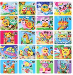 Wyklejanka piankowa manualna dla dzieci Naklejka Naklejki 20 Arkuszy