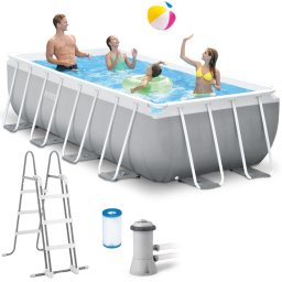 Basen ogrodowy stelażowy Prism Frame Rectangular 400x200x100 cm z wyłącznikiem różnicowym INTEX 26788 GN