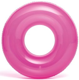 Intex Koło dmuchane do pływania półprzezroczyste neonowe o średnicy 76 cm INTEX 59260 różowe
