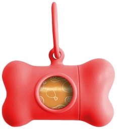 Dozownik torebek dla zwierząt United Pets Bon Ton Classic Pies Czerwony (8 x 4,2 x 5 cm)