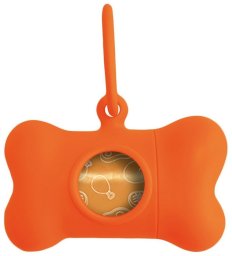 Dozownik torebek dla zwierząt United Pets Bon Ton Neon Pies Pomarańczowy (8 x 4,2 x 5 cm)