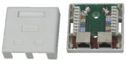Zásuvka STP 2x RJ45 Cat5E, blok 110, na omítku