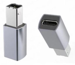 Adapter USB PremiumCord USB-C - USB-B Srebrny (kur31-23)