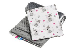 BOCIOLAND ZESTAW MINKY 75x100 TEDDY SZARY 5902533170876