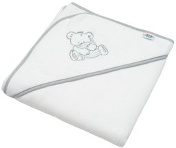 NEW BABY RĘCZNIK KĄPIELOWY FROTE MIŚ 80x80 BIAŁO SZARY 8596164055991