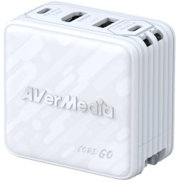 Ładowarka AVerMedia Ladedock, Core GO (GC313) White, 100W GaN, HDMI