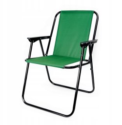 PLATINET CAMPING FOLDING CHAIR KRZESŁO KAMPINGOWE SKŁADANE 52X44X75 CM BLACK GREEN [45911]