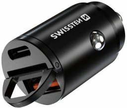 SWISSTEN Zasilacz / sieciowy adapter 30W, 2-portowy, USB-C, USB-A, Szybkie �adowanie GaN