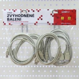 Kabel USB Logo USB-A - USB-A 3 m Czarny