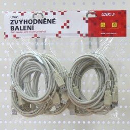 Kabel USB Logo USB-A - USB-A 3 m Czarny