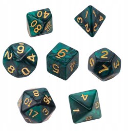 Komplet ko¶ci REBEL RPG - Per³owe - Ciemnozielone