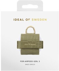 Słuchawki - Ideal of Sweden Etui na słuchawki Flo AirPods Bag Gen 3 Sage Croco