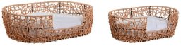 Łóżko dla zwierząt domowych Home ESPRIT Biały Jasnobrązowy Metal rattan syntetyczny 50 x 35 x 14 cm (2 Części)