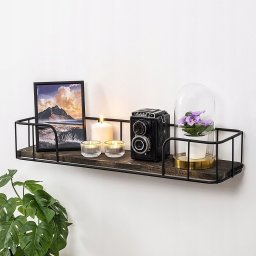 Sieninė lentyna Kalune Design Syringa, juoda/ruda