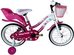 Vaikiškas dviratis Viky Love 14", baltas/rožinis