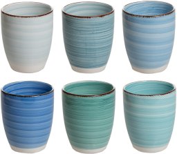 Keramikinių puodelių rinkinys Blue, 300 ml, 6 vnt