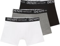 Tom Tailor vyriški bokseriai 3 vnt., balta-pilka-juoda