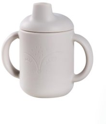 Silikoninis puodelis Nordbaby Sippy, smėlinis