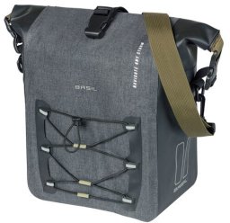 Basil Sakwa pojedyncza BASIL NAVIGATOR STORM SINGLE PANNIER BAG MIK SIDE M 12-15 L, MIK System (ready to go) wodoodporna grey black (NEW)