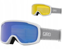 Gogle zimowe GIRO MOXIE WHITE GREY CHUTE (szyba GREY COBALT 8-18% S3 + YELLOW 77% S1) (NEW 2024/2025)