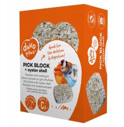 DUVO+ BLOK WAPIENNY DLA PTAKÓW Z          MUSZLAMI OSTRYG 200g 7.2x9.7x3.5cm   12787