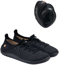 SH5004W Buty damskie barefoot merino czarny/czarny 37