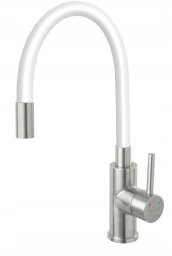 BZA4WSS / FERO / ZUMBA / BAT.INOX ZLEW. ELAST. WYLEWKA BIAŁA, STAL /