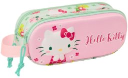Piórnik Podwójny Hello Kitty Kolor Zielony Różowy 21 x 8 x 6 cm 3D