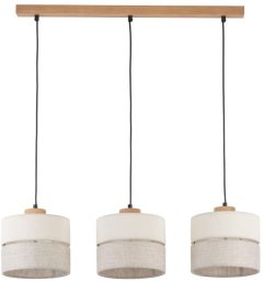 Lampa wisząca TKKRYWULT Tk Lighting Eco* 5771 lampa wisząca zwis 3x15W E27 czarna/drewniana