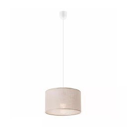 Lamkur Vivian 48611 lampa wisząca zwis koło materiałowy klosz 1x60W E27 beżowa/biała