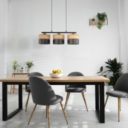 TK Lighting Nicol 4801 lampa wisząca zwis 3x15W E27 czarna/dąb