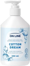 ON LINE Kremowe mydło do rąk i ciała Mleczko bawełniane&Jaśmin 500 ml