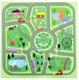 *****Mata puzzlowa 9 elem.30x30 miasteczko 90074