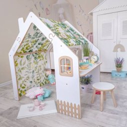 Domek-biurko zielone liście