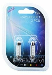 Żarówka Samochodowa M-Tech LB310B 12 V Niebieski C5W 36 mm 0,72 W Światło LED
