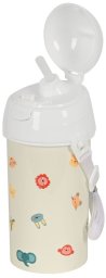 Butelka z pokrywką i słomką Safta Cabecitas Krem 500 ml