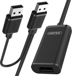 Kabel USB Unitek USB-A - USB-A 10 m Czarny (Y-278)
