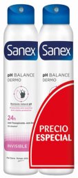 Dezodorant w Sprayu Sanex Invisible 2 Sztuk 200 ml