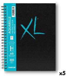 Blok rysunkowy Canson XL Aquarelle 34 Kartki Biały A5 5 Sztuk 300 g/m 148 x 210 mm