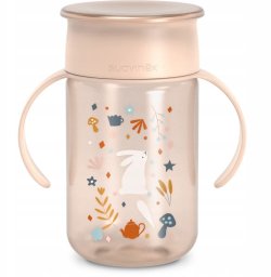 SUAVINEX - 402790-KUBEK TRENINGOWY 360*   340ML/NIEKAPEK/12M+/RÓŻOWY/WONDERLAND