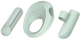 DREAM TOYS_SET Glam 3-IN-1 wibrujący pocisk + pierścień erekcyjny + nasadka na palec