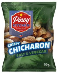 Chicharon Salt & Vinegar, chrupki mięsne, skórki wieprzowe o smaku soli i octu 50g - Pinoy Kitchen