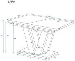 Stół rozkładany LARA 130(210)x80 biały połysk ENDO