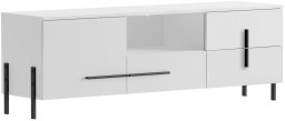 Szafka RTV JUSTINE 150 biała/biały połysk FURNIVAL