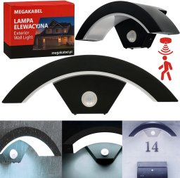 Lampa kinkiet ścienny elewacyjny LED 18W barwa zimna + PIR CY-30 MEGAKABEL