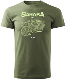 Koszulka motocyklowa z motocyklem BMW Sahara Legend męska khaki L