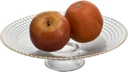 Patera szklana 22,5 cm złote obrzeże