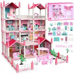 Domek willa dla lalek + mebelki 222 el. ZA4456 EDUKAMP