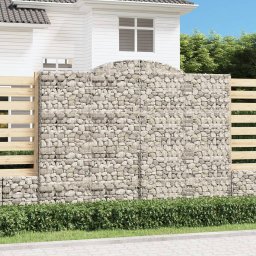 vidaXL Kosze gabionowe, 10 szt, 300x50x220/240cm, galwanizowane żelazo